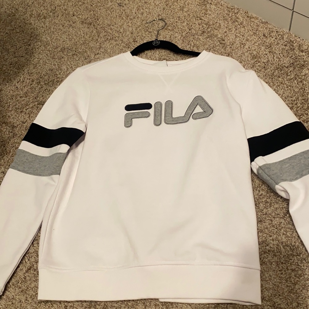 White grey black fila hoodie